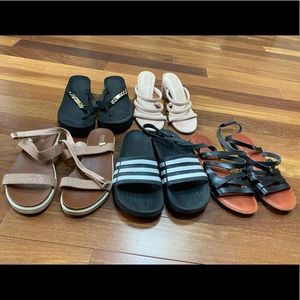 Used Sandals/ Nike shorts for @Sanjana Pytal